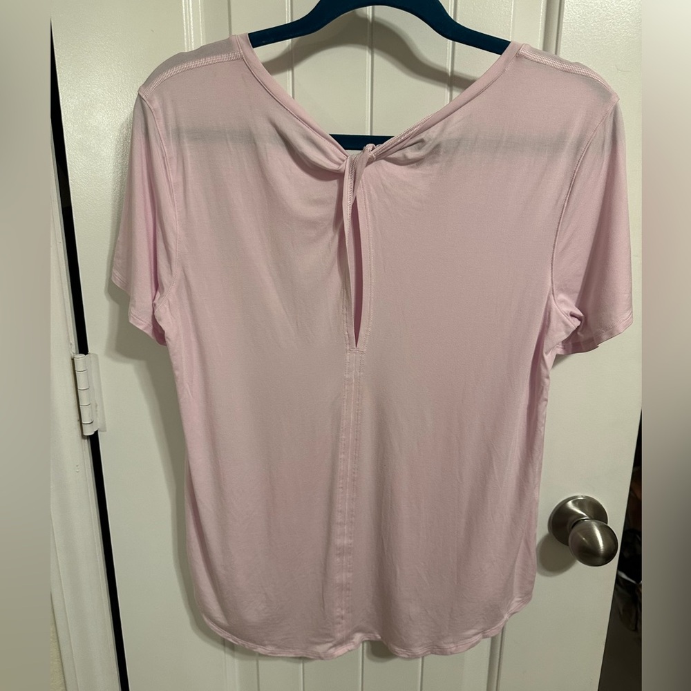 Lululemon Light Pink Modal-Silk Twist-Back Short-Sleeve Shirt - Picture 2 of 4